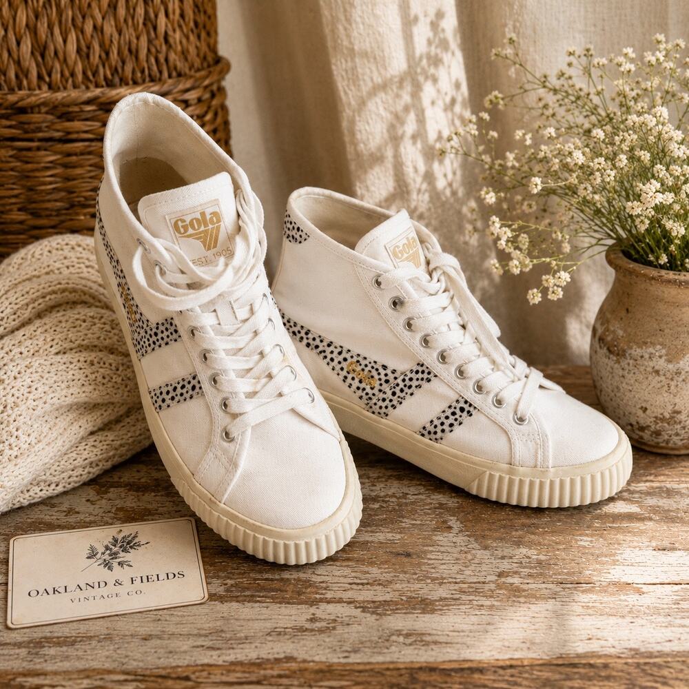 Gola Tennis Mark Cox Dalmatian Print High Top Sneakers